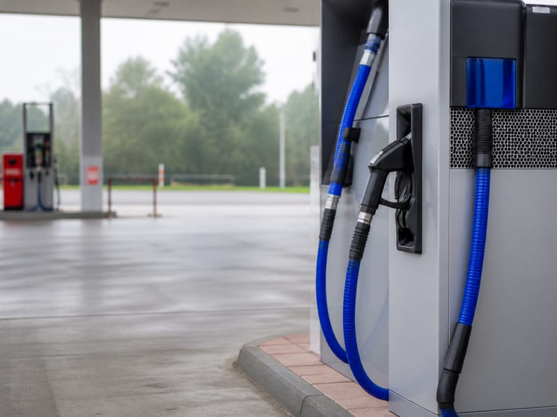 Zone pompe secondaire en station-service française évoquant AdBlue, sans marquage lisible — prix carburant Esso — Cours Joseph Colonna à Vico