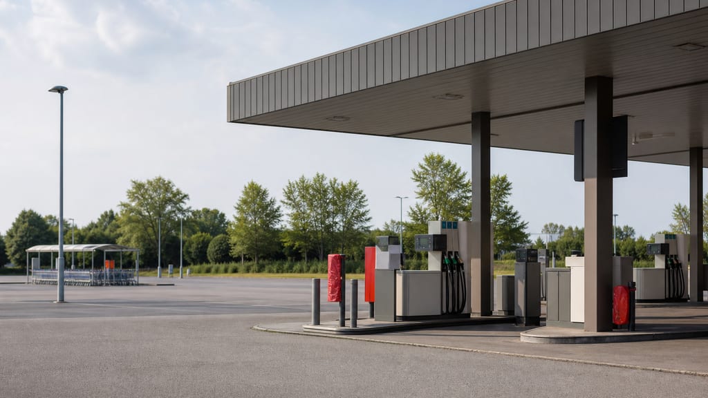 Station-service d’hypermarché en périphérie française, parking large et auvent simple — prix carburant Super U — Route de Chevigny à Sennecey-les-Dijon en grande surface